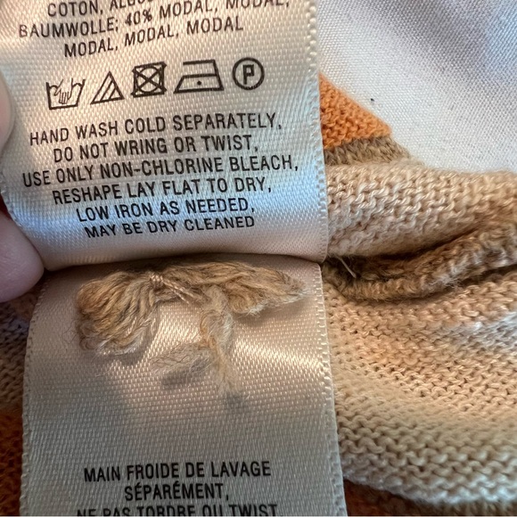 Moth Anthropologie Nora Swing Striped Midi Sweater Dress Wool Alpaca Blush Small - Picture 11 of 14